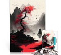 Puzzles de 2000 pièces pour Adolescents Aquarelle de Style Chinois Casse-tête pour Liste de souhaits avec Le Père Noël 70x100cm