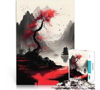 Puzzles de 2000 pièces pour Adolescents Aquarelle de Style Chinois Casse-tête pour Liste de souhaits avec Le Père Noël 70x100cm