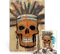 Puzzles de 2000 pièces pour Adolescents Crâne de Style Basquiat Analyse et logique Car C'est Un pour Toute la Famille 70x100cm