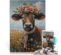 Puzzles de 2000 pièces pour Adolescents Ferme Rurale de Vaches suisses Jeu de Quiz Renforcer l'amour Entre Les Couples 70x100cm