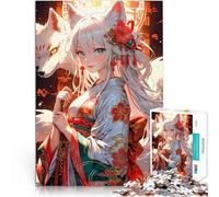 Puzzles de 2000 pièces pour Adolescents Fille Renard Kitsune Geisha Défi Difficile Cadeau d'anniversaire, Cadeaux, décoration Murale 70x100cm