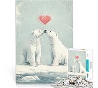 Puzzles de 2000 pièces pour Adolescents l'amour des Ours Polaires Loisirs en Famille Convient pour la décoration de Bureau 70x100cm