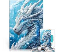 Puzzles de 2000 pièces pour Adolescents Majesté du Dragon des neiges Jeux Amusants avec Affiche et Feuille de Questions correspondantes 70x100cm