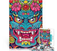 Puzzles de 2000 pièces pour Adolescents Masque de démon Japonais Oni coloré Casse-tête pour Idées Cadeaux 70x100cm