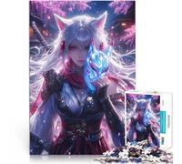 Puzzles de 2000 pièces pour Adolescents Masque de Renard Fille de glycine Casse-tête pour Anniversaire et Cadeaux Uniques 70x100cm