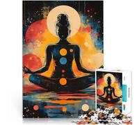 Puzzles de 2000 pièces pour Adolescents Méditation de la Silhouette Jeux Amusants Décoration Murale, Cadeaux Uniques pour Anniversaire et Noël 70x100cm