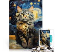 Puzzles de 2000 pièces pour Adolescents Nuit du Chat Art étoilé Analyse et logique Offrir en Cadeau à Toute la Famille 70x100cm