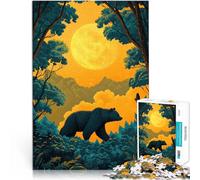 Puzzles de 2000 pièces pour Adolescents Ours sous la Pleine Lune Loisirs en Famille Car C'est Un pour Toute la Famille 70x100cm