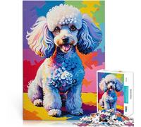 Puzzles de 2000 pièces pour Adolescents Peinture de Caniche colorée Jeu Pratique Décoration Murale, Cadeaux Uniques pour Anniversaire et Noël 70x100cm