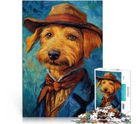 Puzzles de 2000 pièces pour Adolescents Peinture de Chien au Chapeau Jeux éducatifs Jeu éducatif pour Anniversaire, Noël 70x100cm