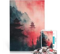 Puzzles de 2000 pièces pour Adolescents Peinture de pagode Japonaise Jeu de Quiz Activités Amusantes à la Maison, Cadeaux d'anniversaire, Cadeaux de Voyage, 70x100cm