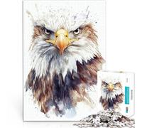 Puzzles de 2000 pièces pour Adolescents Portrait d'aigle à tête Blanche à l'aquarelle Casse-tête pour Une œuvre d'art 70x100cm