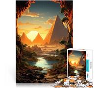 Puzzles de 2000 pièces pour Adolescents Pyramide du Coucher du Soleil Jeu intellectuel Cadeau d'anniversaire, Cadeaux, décoration Murale 70x100cm