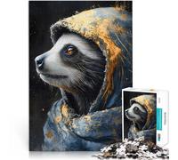 Puzzles de 2000 pièces pour Adolescents Raton Laveur dans Une Capuche Animal Impossible Renforcer l'amour Entre Les Couples 70x100cm