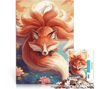 Puzzles de 2000 pièces pour Adolescents Renard à Neuf queues au Coucher du Soleil Jouets éducatifs Une œuvre d'art 70x100cm