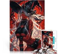 Puzzles de 2000 pièces pour Adolescents Sorcière aux Cheveux Roux Analyse et logique avec Affiche et Feuille de Questions correspondantes 70x100cm