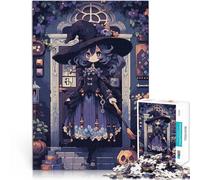 Puzzles de 2000 pièces pour Adolescents Sorcière avec Balai et crâne Défi Difficile Car C'est Un pour Toute la Famille 70x100cm