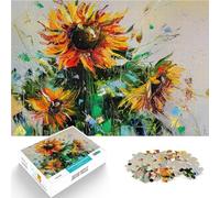 Puzzles de 2000 pièces pour Adolescents Trio de tournesols Jeux éducatifs Décoration d'intérieur Une œuvre d'art 70x100cm