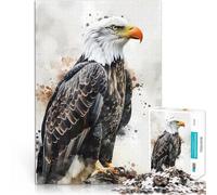 Puzzles de 2000 pièces pour Adultes Aquarelle d'aigle à tête Blanche Jeu de Quiz Décoration Murale, Cadeaux Uniques pour Anniversaire et Noël 70x100cm