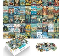 Puzzles de 2000 pièces pour Adultes Art de l'épissage d'affiches de Voyage Fait de Papier，pour Les 14 Ans et Plus Casse-tête Cadeau - Jeu Stimulant。Taille：70x100cm/27.5x39.3pouce