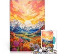 Puzzles de 2000 pièces pour Adultes “ Art des Montagnes d'été” Fait de Papier，pour Les 14 Ans et Plus Jeu Stimulant avec Affiche et Feuille de Quiz correspondantes。Taille：70x100cm/27.5x39.3pouce