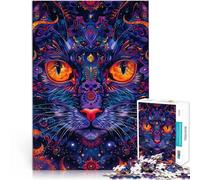 Puzzles de 2000 pièces pour Adultes Art Mandala de Chat psychédélique Casse-tête pour est idéal comme Cadeau pour Toute la Famille 70x100cm