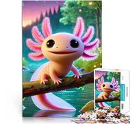 Puzzles de 2000 pièces pour Adultes Axolotl Mignon sur Une Branche Jeux Amusants Chaque pièce est Unique - Jeu Familial Stimulant et Amusant 70x100cm