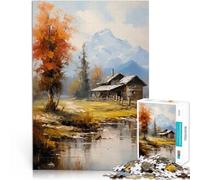Puzzles de 2000 pièces pour Adultes Cabane au Bord de la rivière Analyse et logique Car C'est Un pour Toute la Famille 70x100cm