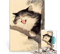 Puzzles de 2000 pièces pour Adultes Chat Qui rit Réduction du Stress intéressante avec des pièces de Formes aléatoires entièrement imbriquées 70x100cm