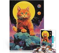 Puzzles de 2000 pièces pour Adultes Chat sur Le Rocher Fabriqué en Carton pour Les 14 Ans et Plus Jouets Jeux Éducatifs Anti-Stress Don d'œuvres d'art。Taille：70x100cm/27.5x39.3pouce