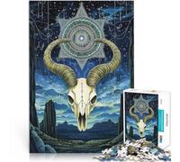 Puzzles de 2000 pièces pour Adultes Crâne de chèvre Fait de Papier，Convient aux 14 Ans et Plus pour s'amuser en Famille Cadeau Amusant en Famille。Taille：70x100cm/27.5x39.3pouce