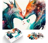 Puzzles de 2000 pièces pour Adultes Deux Loups s'aiment Jouets éducatifs d'apprentissage Jouets de décoration pour la Maison 70x100cm