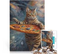 Puzzles de 2000 pièces pour Adultes Espace Pizza pour Chats Jouet éducatif intellectuel décompressant Cadeau Amusant 70x100cm