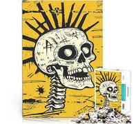 Puzzles de 2000 pièces pour Adultes et Adolescents Affiche Pop Art Crâne Punk Fait de Papier，pour Les 14 Ans et Plus Staycation Tuer Le Temps Cadeaux du Père Noël Secret。Taille：70x100cm