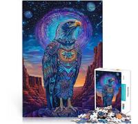 Puzzles de 2000 pièces pour Adultes et Adolescents Aigle aux Couleurs fantastiques Fabriqué en Carton Convient aux 14 Ans et Plus pour la décoration de la Maison Idées Cadeaux。Taille:70x100cm