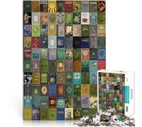 Puzzles de 2000 pièces pour Adultes et Adolescents “Collage de Livres Vintage” Fait de Papier，pour Les 14 Ans et Plus Jouets de Jeu avec Affiche et Feuille de Quiz correspondantes。Taille：70x100cm