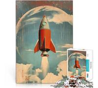 Puzzles de 2000 pièces pour Adultes Fusée Spatiale Vintage Défi Difficile pour soulager Le Stress décoration Murale 70x100cm