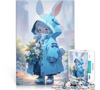 Puzzles de 2000 pièces pour Adultes Lapin animé Jeu Familial Anti-Stress Défi Difficile avec Affiche et Feuille de Questions correspondantes 70x100cm