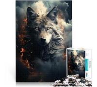 Puzzles de 2000 pièces pour Adultes Loup dans l'obscurité Fait de Papier，pour Les 14 Ans et Plus Jouets éducatifs pour l'apprentissage C'est Un pour Toute la Famille。Taille：70x100cm