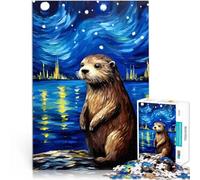 Puzzles de 2000 pièces pour Adultes Nuit étoilée de la Loutre Jouets de Jeu pour Cadeau Familial Une œuvre d'art 70x100cm