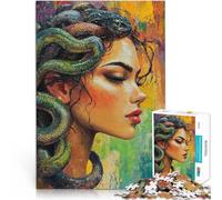 Puzzles de 2000 pièces pour Adultes Peinture Artistique Méduse ，Convient aux 14 Ans et Plus avec des pièces complètement interconnectées de Formes aléatoires Améliorer l'amour Entre Les Couples。