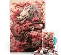 Puzzles de 2000 pièces pour Adultes Sakura Dragon Chinois Jouets de Jeu pour Cadeau Familial Cadeau Amusant 70x100cm