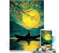 Puzzles de 2000 pièces pour Adultes Silhouette d'un pêcheur Compétition de Vitesse Manuelle Idées Cadeaux 70x100cm