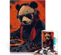 Puzzles de 2000 pièces pour Adultes Soirée Panda DJ Souriante~ Entraînez Votre Cerveau et Vos Mains Bon Cadeau 70x100cm