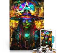 Puzzles de 2000 pièces pour Adultes Sorcière en vitrail Défi Difficile pour soulager Le Stress Œuvre d'art 70x100cm