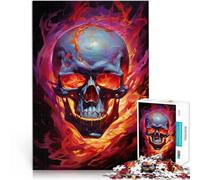Puzzles de 2000 pièces pour Adultes Tête de Mort en feu Fabriqué en Carton Convient aux 14 Ans et Plus défi éducatif Activités Amusantes à la Maison, Cadeaux d'anniversaire, Cadeaux de Voyage。
