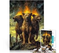 Puzzles de 2000 pièces pour Adultes “Trois Chiens de l'enfer” Fait de Papier，Convient aux 14 Ans et Plus Difficile et Stimulant Une œuvre d'art。Taille：70x100cm/27.5x39.3pouce