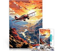Puzzles de 2000 pièces pour Adultes “Un Vieil Avion survolant la splendeur de l'automne” Fait de Papier，pour et à partir de 14 Ans et Plus Jeu de défi Unique Cadeau pour Les Anniversaires。