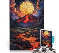 Puzzles de 2000 pièces pour Adultes Vitrail du Volcan Entraînez Votre Cerveau et Vos Mains Convient aux Couples 70x100cm