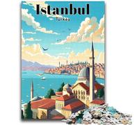 Puzzles de 2000 pièces pour Adultes, Voyage à Istanbul en Turquie, Jeux éducatifs à Faire soi-même avec Affiche et fiche de Questions-réponses pour Les 14 Ans et Plus (2000 pièces, 70x100cm)